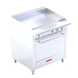 CORIAT EC-HG-GRILL DE PISO HD Estufa a gas de plancha, 3 quemadores en "U", horno incluido. Máxima productividad.