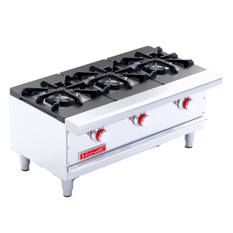 CORIAT PCH-3 DE MESA HD Parrilla a Gas Resistente con 3 Quemador Octagonal Sólido de Hierro Fundido.