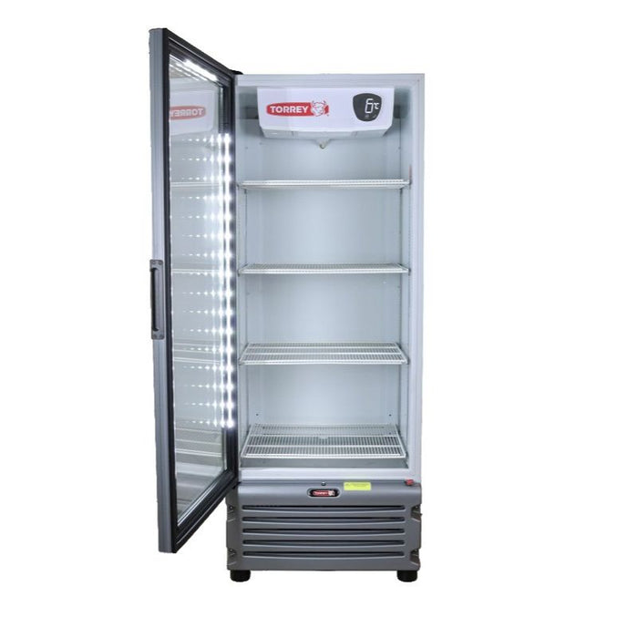 Refrigerador Vertical Inverter 1 Puerta Cristal Blanco 17 Pies Torrey RVI-17