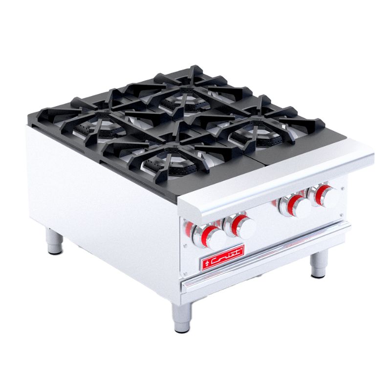 CORIAT PCV-4 DE MESA HD Parrilla a Gas Resistente con 4 Quemadores Octagonales Sólidos de Hierro Fundido.