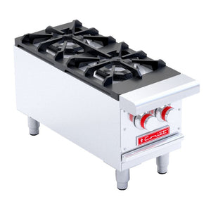 CORIAT PCV-2 DE MESA HD PREMIUM Parrilla a Gas Resistente con 2 Quemadores Octagonales Sólidos de Hierro Fundido.