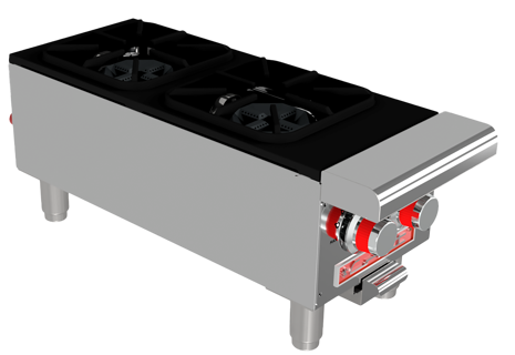 CORIAT PCV-2 DE MESA MASTER PREMIUM Parrilla a Gas de 2 Quemadores octagonales sólidos en hierro fundido. 25010111
