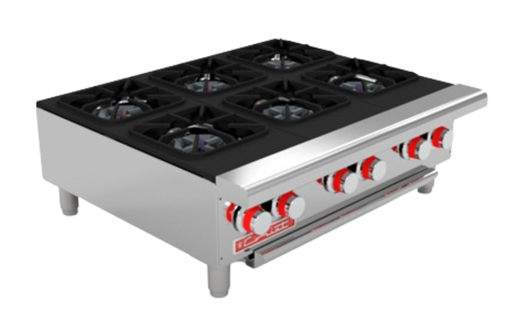 CORIAT PCV-6 DE MESA MASTER PREMIUM Parrilla a Gas de 6 Quemadores octagonales sólidos en hierro fundido. 25010311