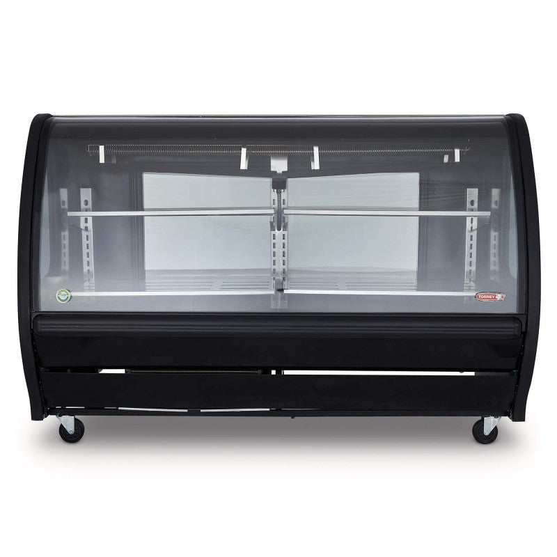 Vitrina Exhibidora Panorámica Vidrio Curvo Negra 191cm Torrey TEM200N