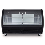 Vitrina Exhibidora Panorámica Vidrio Curvo Negra 191cm Torrey TEM200N