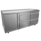 Mesa Refrigerada Bajo Mostrador Premium 1 Puerta 4 Cajones Acero Inox 25.4 Pies Asber AUTR-72-D4 P HC