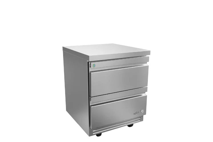 ASBER AUTR-27-D2 P HC Mesa Bajo Mostrador Refrigerada – Premium con 2 Cajones, 9.5 pies