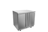 Mesa Refrigerada Bajo Mostrador Premium 2 Puertas Acero Inox 16.7 Pies Asber AUTR-48 P HC