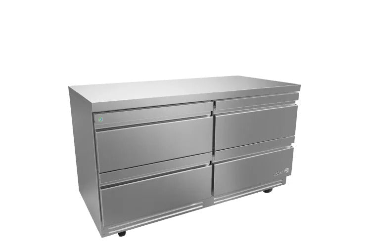 ASBER AUTR-60-D4 P HC Mesa Bajo Mostrador Refrigerada – Premium con 4 Cajones, 20.6 pies