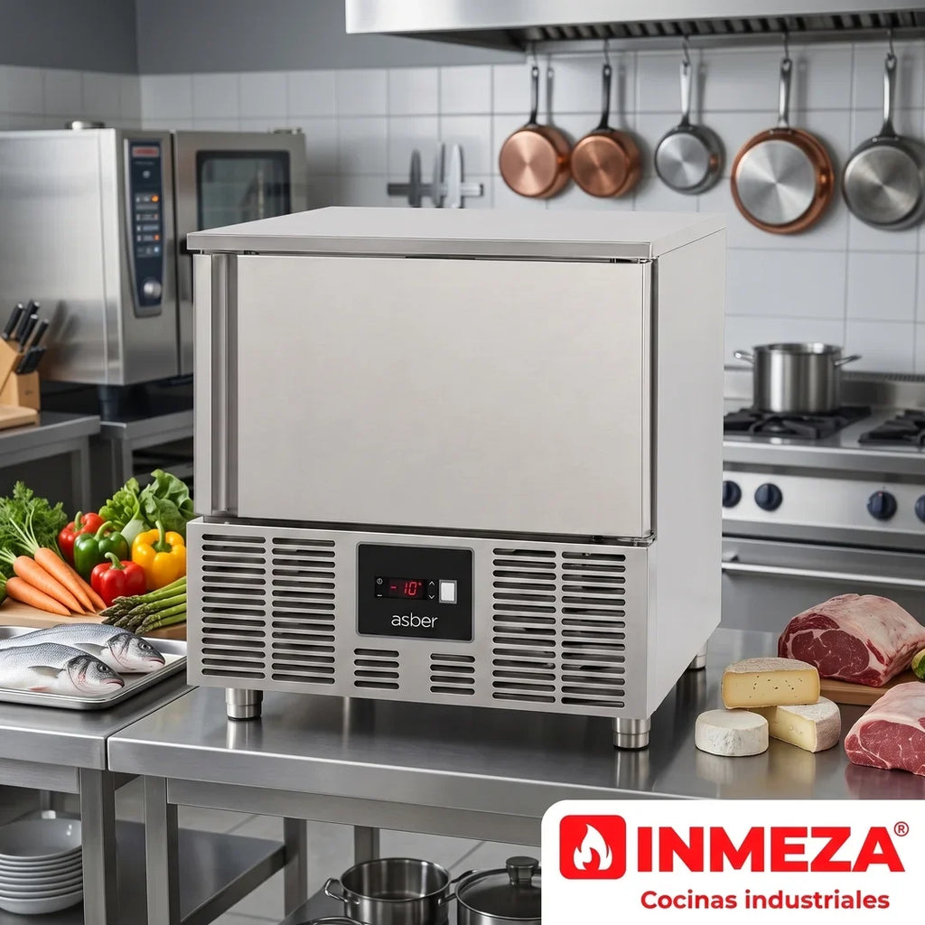 Abatidor Temperatura 5 Guías Refrigeración 18kg/ciclo Congelación 10 Kg/ciclo Asber BBC-05