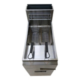 Freidora A Gas 1 Tina 3 Quemadores Acero Inoxidable Asber AEF-4050-S-E