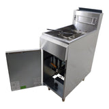 Freidora A Gas 1 Tina 3 Quemadores Acero Inoxidable Asber AEF-4050-S-E