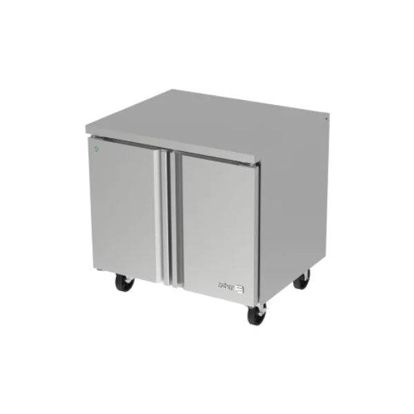 Mesa Refrigerada Bajo Mostrador 2 Puertas s Acero Inox 9.2 Pies Asber AUTR-36 HC