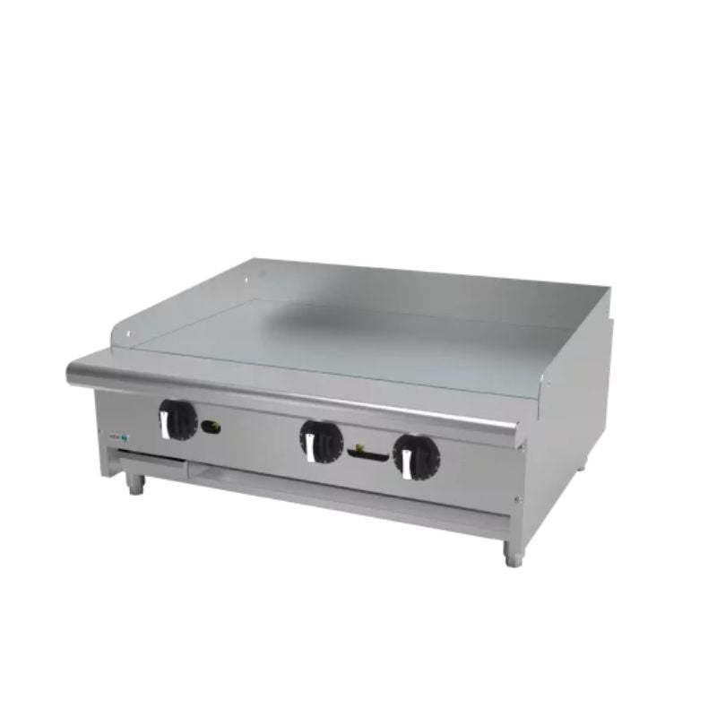 Asber AETG-36-H NG Plancha Lisa a Gas NATURAL Termostatica 3 Quemadores Tipo U