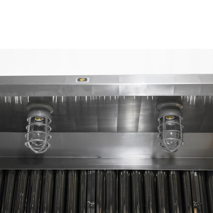 Campana 2 m Acero Inox Piramidal Pared 4 Filtros + 2 Capelos INMEZA FACTORY C-200i-4F-2C
