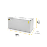 Congelador Tapa de Cristal Plano 12 Pies Rhino CONGECRI-12P