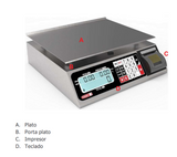 Bascula Digital con Impresión de Tickets, Función de Caja Registradora, Acero Inox 40kg Torrey PCR40-TK