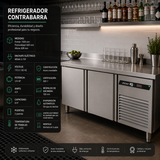 Mesas de Trabajo Refrigerada 2 Puertas Acero Inox 9 Pies Asber ASTR-60 HC