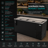Botellero Refrigerado Vinil Negro 2 Puertas 20.9 Pies Asber ADBC-65 HC