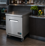 Mesa Refrigerada Bajo Mostrador 1 Puerta Acero Inox 6.9 Pies Asber AUTR-27 HC