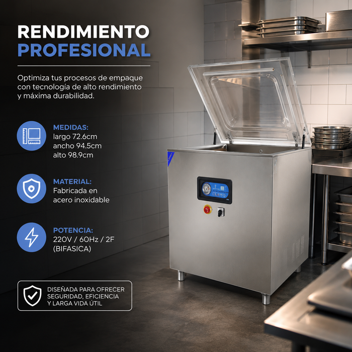 Empacadora Al Vacío De Piso Con Toma Para Inyeccion De Gas 2,400W 220V Migsa DZQ-800B (GAS)