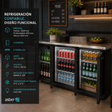 Refrigerador Contrabarra Vinil Negro 3 Puertas 18.3 Pies Asber ABBC-24-72 HC