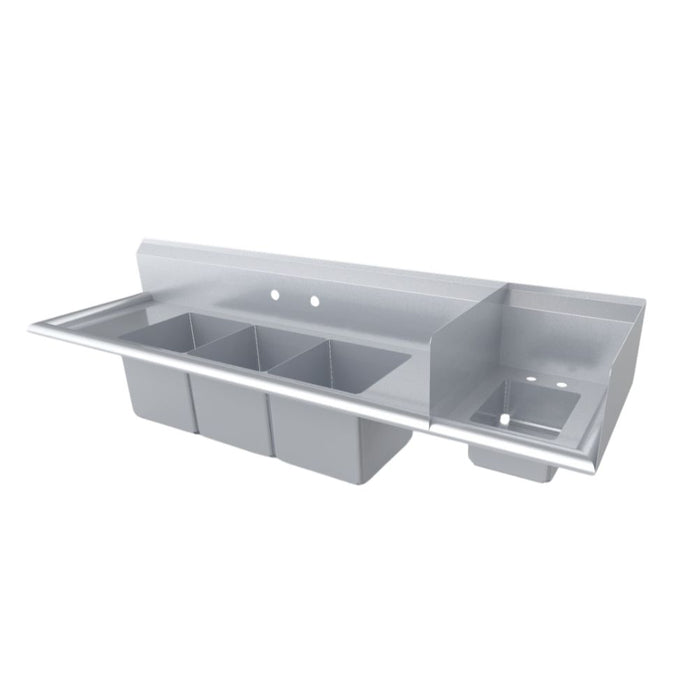 Fregadero 3 Tarjas Con Dos Escurrideros Laterales King F4T-151514-12L