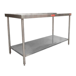 Inmeza mi138ie mesa isla 138 x 70 s/borde c/entrepano pata inox