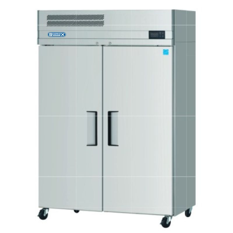 Sobrinox cvs-47-2s congelador vertical de 2 puertas sólidas, sistema de monitorización y control de temperatura digital. 2/3hp