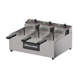 METALCUBAS FRCE10 Freidora Eléctrica 10 litros con tapa Acero inox.