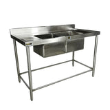 Fregadero Doble 1.37x.70x.90 con 2 Tarjas Centrales Acero Inox INMEZA FACTORY FD-2TC