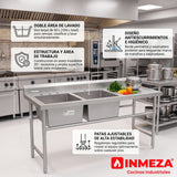 Fregadero de 2 Tarjas Rhino FREGA-2T