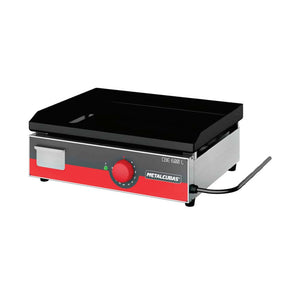 Gastromaq CBE600L Plancha Electrica Light Con Prensa Acero Inoxidable Cajon Movil 2 Quemadores