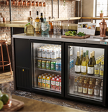 Refrigerador Contrabarra Vinil Negro 2 Puertas Cristal 23.3 Pies Asber ABBC-68G HC