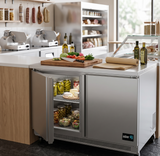Mesa Congelador Bajo Barra 2 Puertas Acero Inox 13.3 Pies Asber AUTF-48 HC