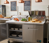 Mesa Refrigerada Para Preparación Pizza 2 Puertas Acero Inox 16.8 Pies Asber APTP-60 HC
