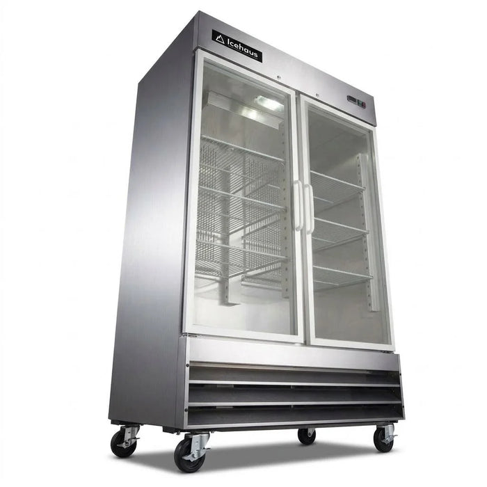 Refrigerador 2 Puertas De Cristal 41 Pies Icehaus RV-2PC-SS-01