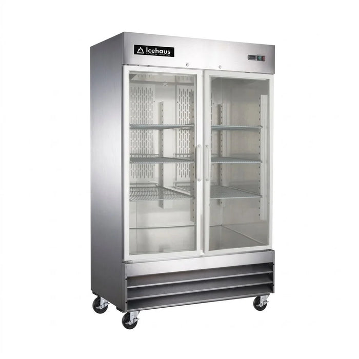 Refrigerador 2 Puertas De Cristal 41 Pies Icehaus RV-2PC-SS-01