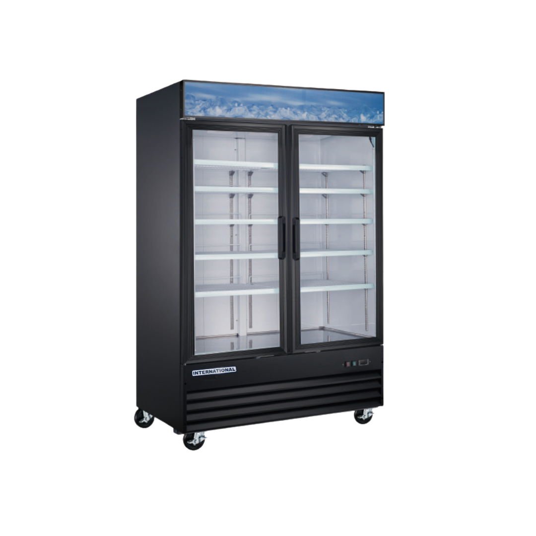Refrigerador Vertical 2 Puertas de Vidrio 40 Pies INTERNATIONAL INT/RV-2PV-AI