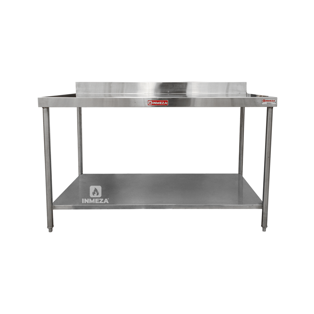 INMEZA MP138iE Mesa Pared 138 x 70 s/ borde c/entrepaño pata inox