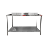 INMEZA MP138iE Mesa Pared 138 x 70 s/ borde c/entrepaño pata inox