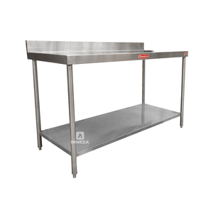 INMEZA MP138iE Mesa Pared 138 x 70 s/ borde c/entrepaño pata inox