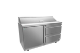 Mesa Refrigerada Para Preparación Ensaladas Premium 1 Puerta 2 Cajones Acero Inox 16.7 Pies Asber APTS-48-12-D2 P HC