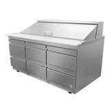 Mesa Refrigerada Para Preparación Ensaladas Premium 6 Cajones Acero Inox 25.4 Pies Asber APTS-72-18-D6 P HC