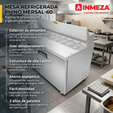 Mesa Refrigerada de Preparación 15.2 Pies Rhino MERSAL-60