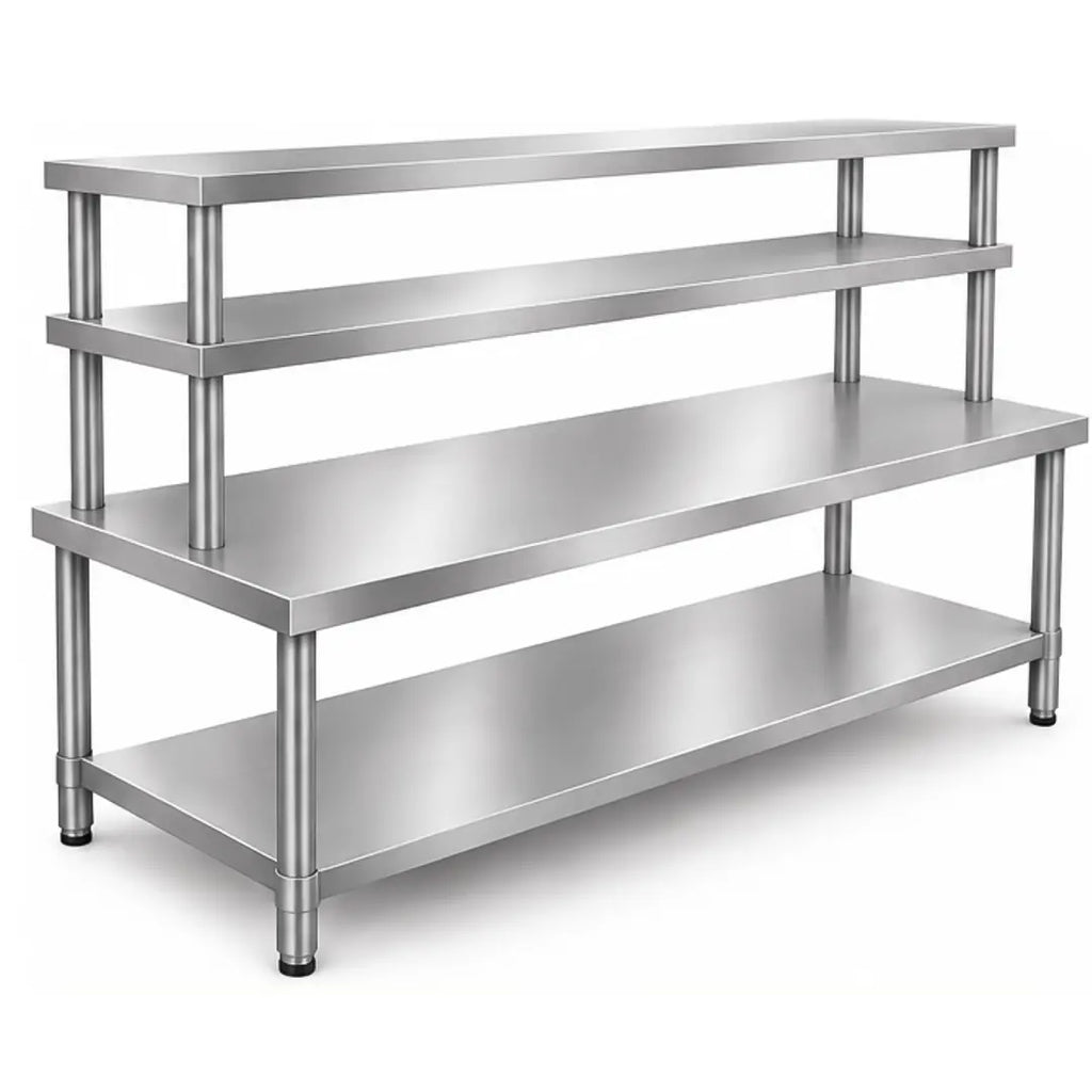 Mesa Tipo Isla Doble Repisa INMEZA FACTORY M2R-180