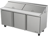 ASBER APTS-72-18 HC Mesa Refrigerada Ensalada con 3 puertas, 18 Insertos, 20.6 pies
