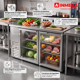 Refrigerador Contrabarra Acero Inox 2 Puertas Cristal Deslizables 15.3 Pies Asber ABBC-24-60-SG-SD HC