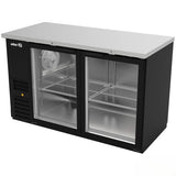 Refrigerador Contrabarra Vinil Negro 2 Puertas Cristal Deslizables 11.3 Pies Asber ABBC-24-48-G SD HC