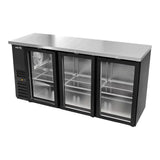 Refrigerador Contrabarra Vinil Negro 3 Puertas Cristal Deslizables 18.3 Pies Asber ABBC-24-72-G SD HC